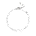 Silver chain bracelet on a white background