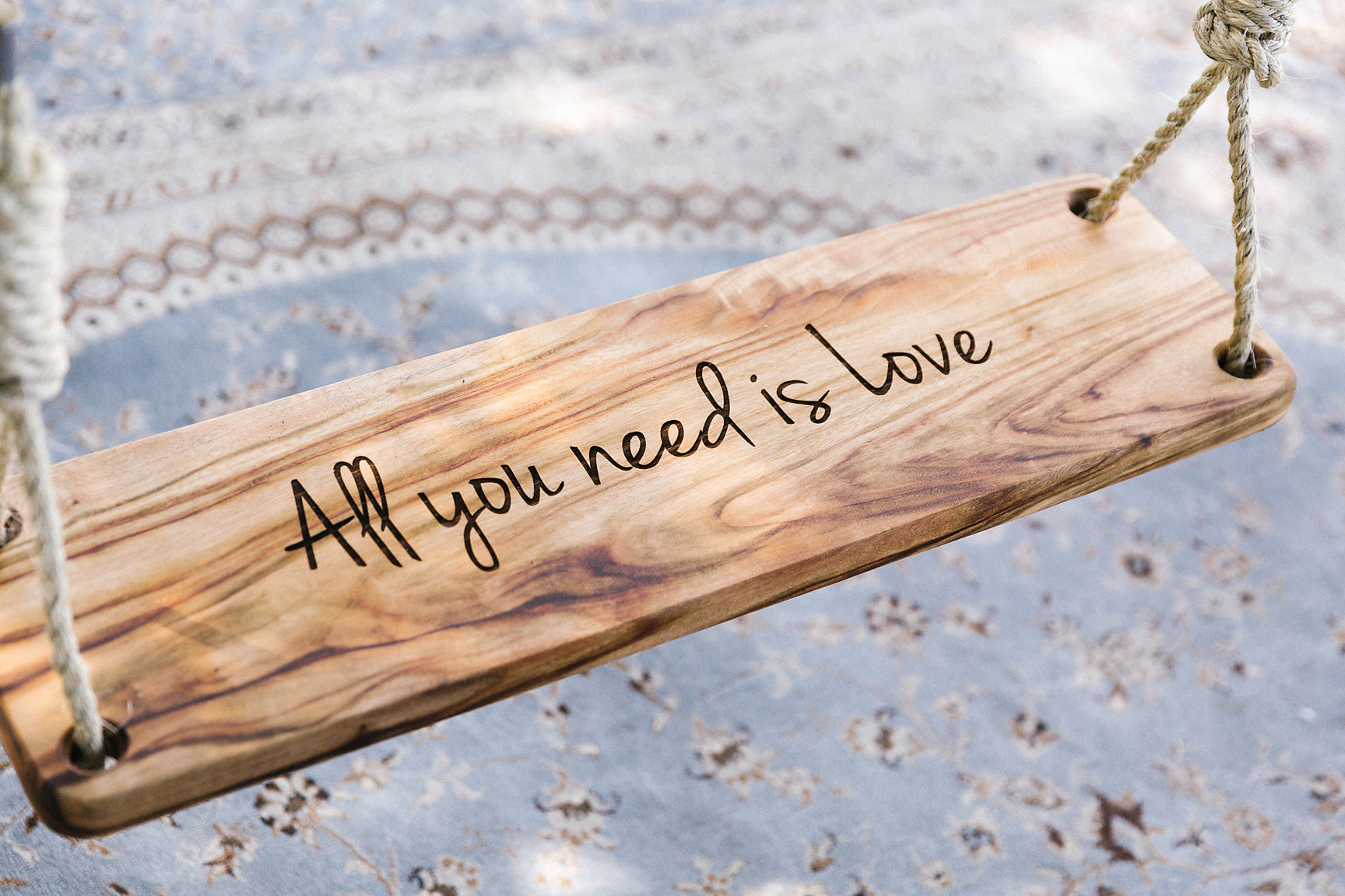 Custom Engraved Wooden Swing