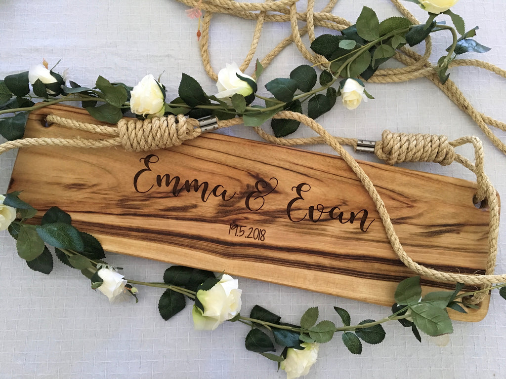 Custom Engraved Wooden Swing