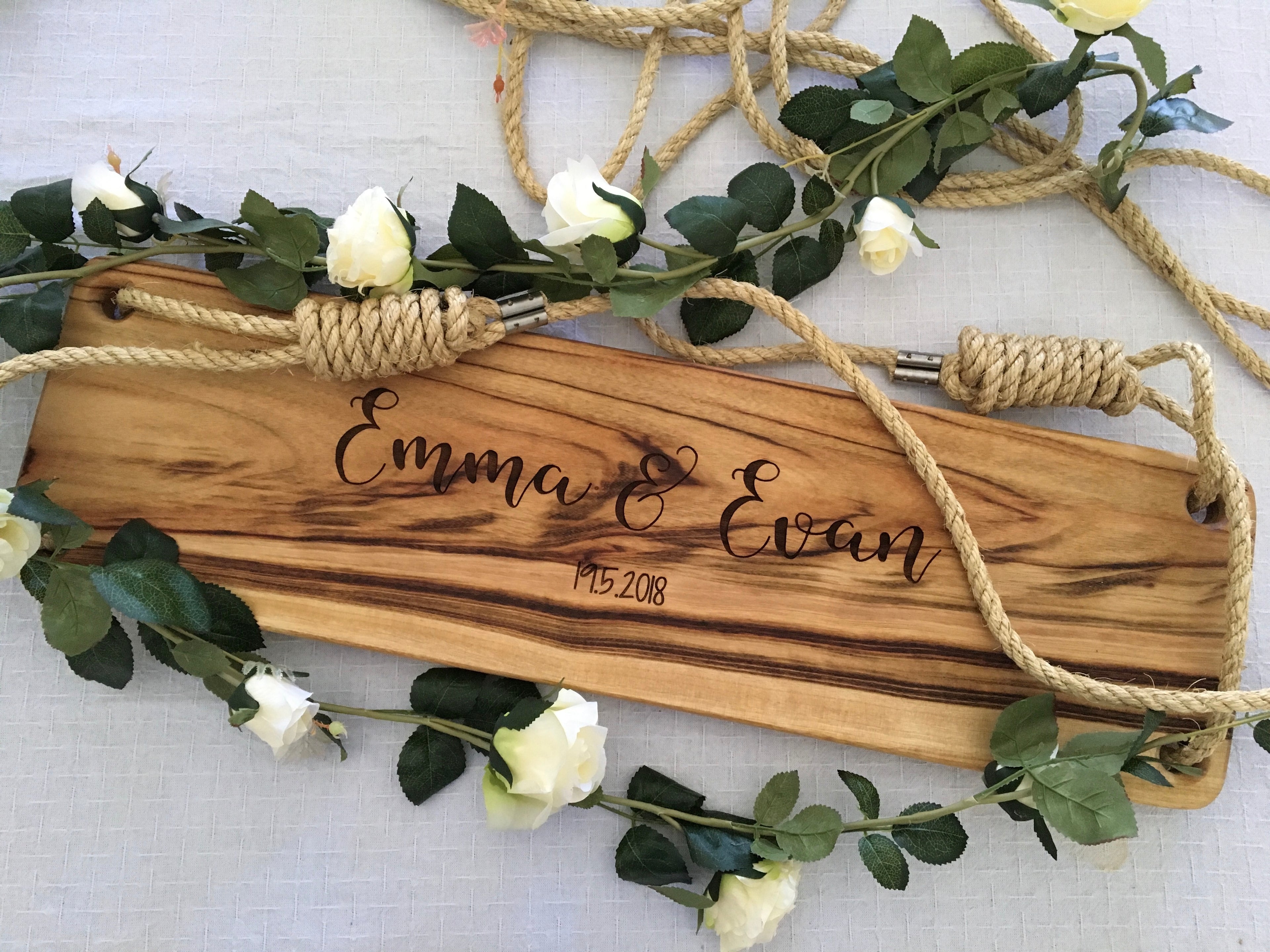 Custom Engraved Wooden Swing