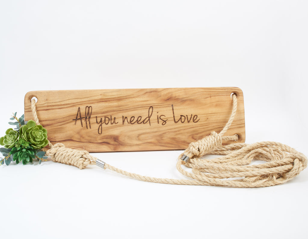 Custom Engraved Wooden Swing