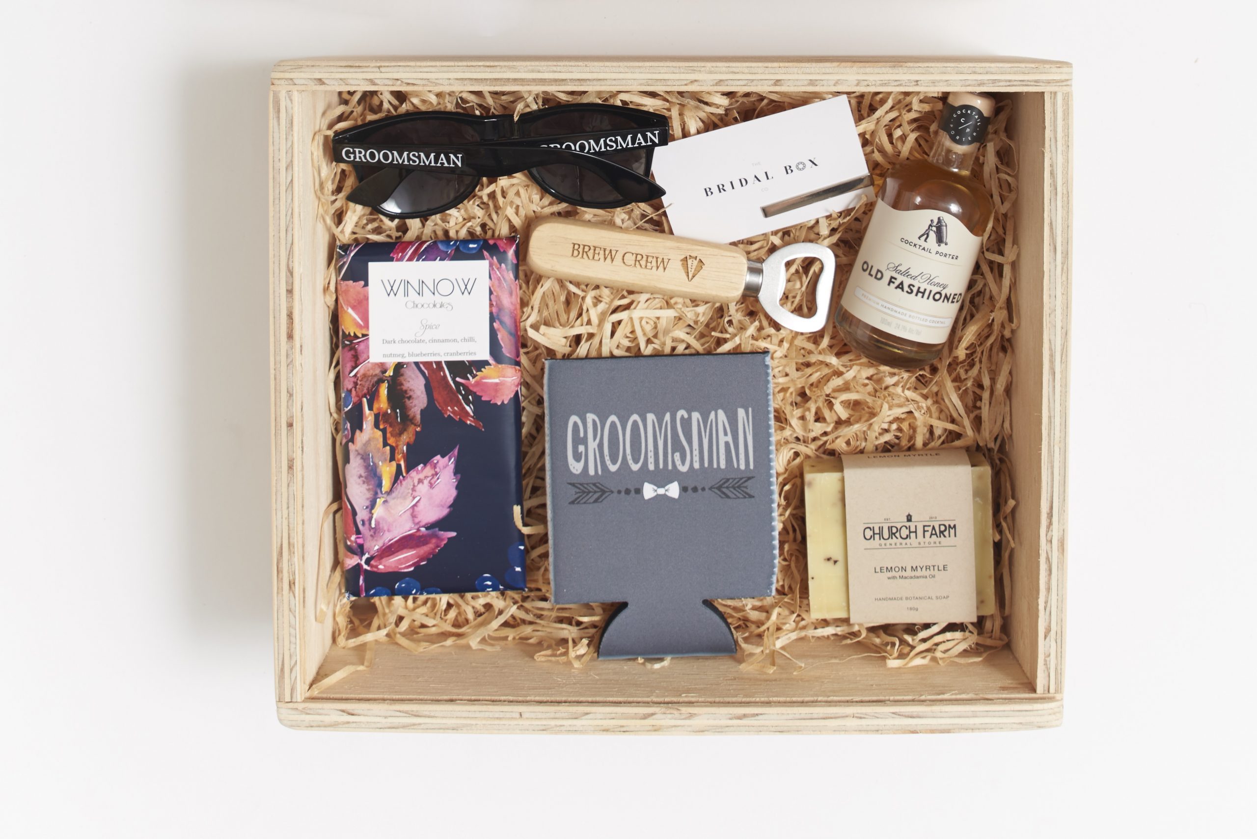 Groomsman keepsake gift box hamper inclusions