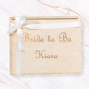 custom engraved personalised wooden keepsake box for bride to be
