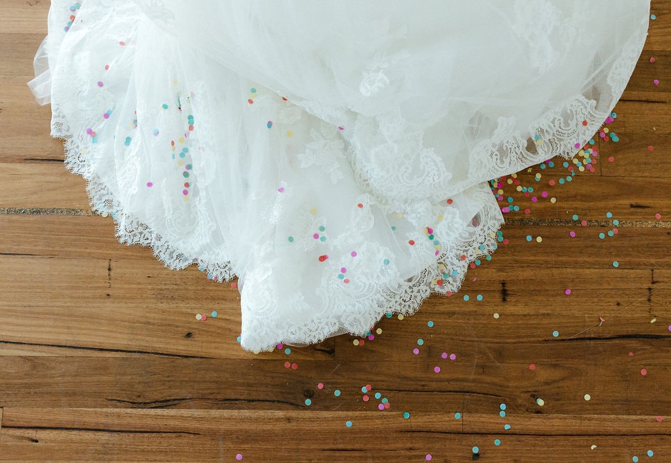 confetti wedding dress