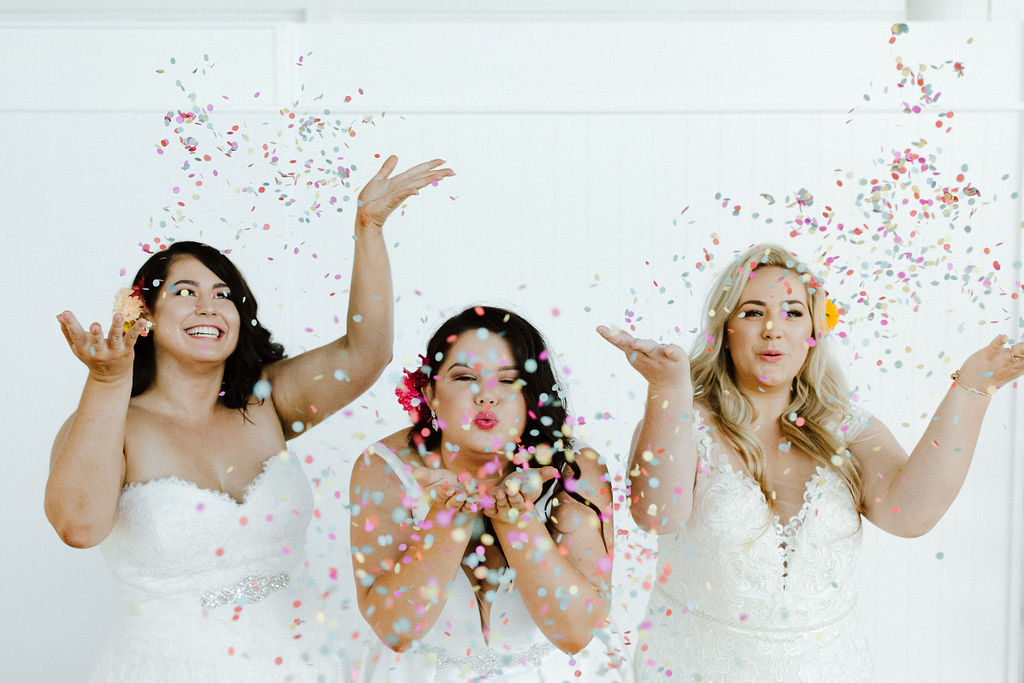 bride wedding confetti