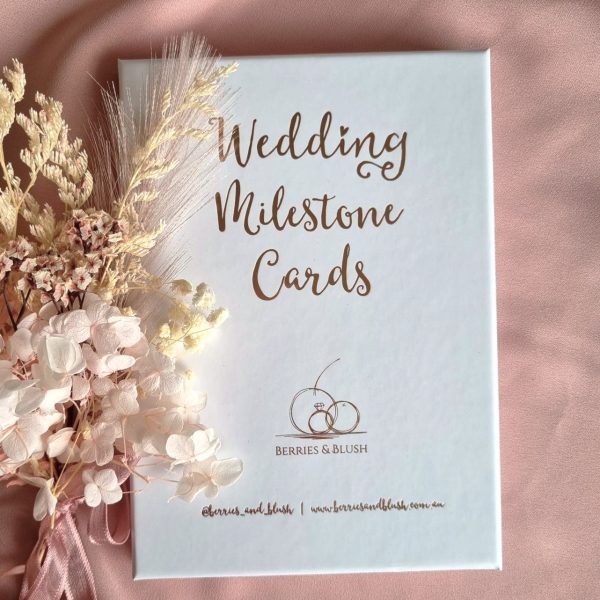 wedding milestone cards from Berries and Blush