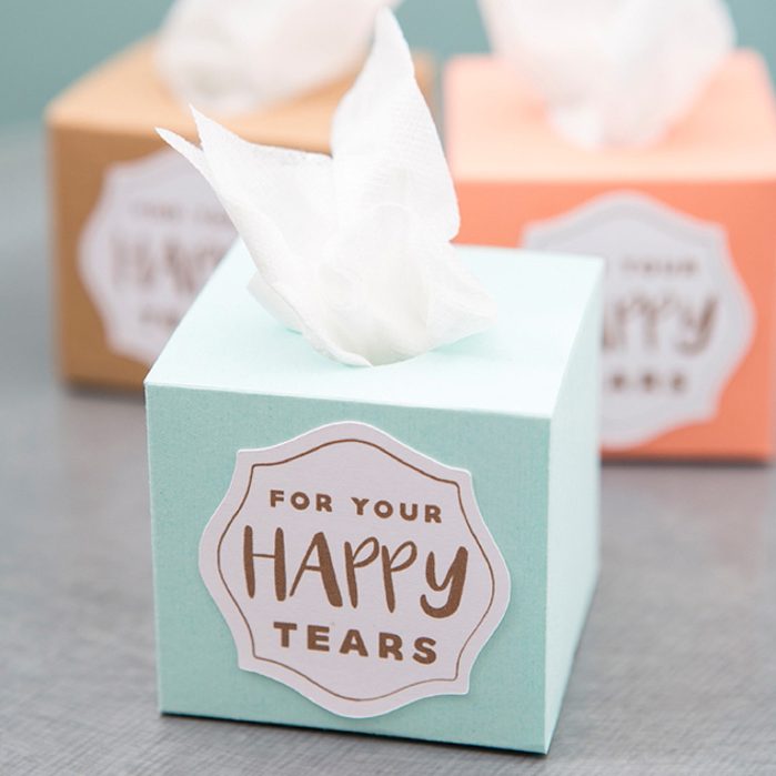 happy tears wedding tissues