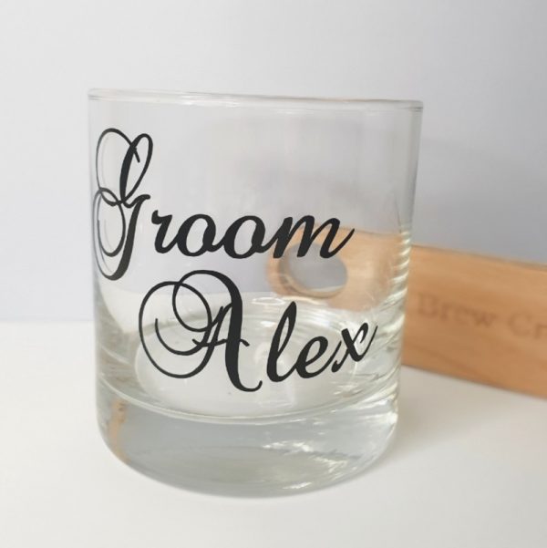 personalised groom glass