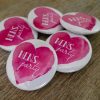pink heart hens party badges