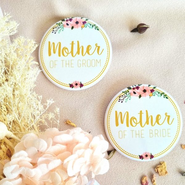Mother of the Bride and Mother of the Groom party badge for bachelorette party