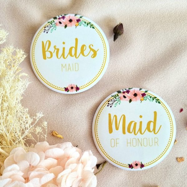 Bridesmaid and Maid of Honour badges