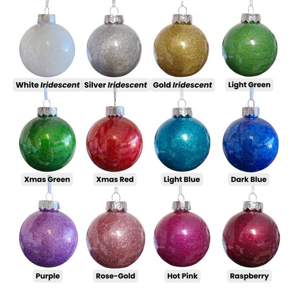 glitter bauble colour options