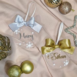Personalised Snowflake Flat Bauble
